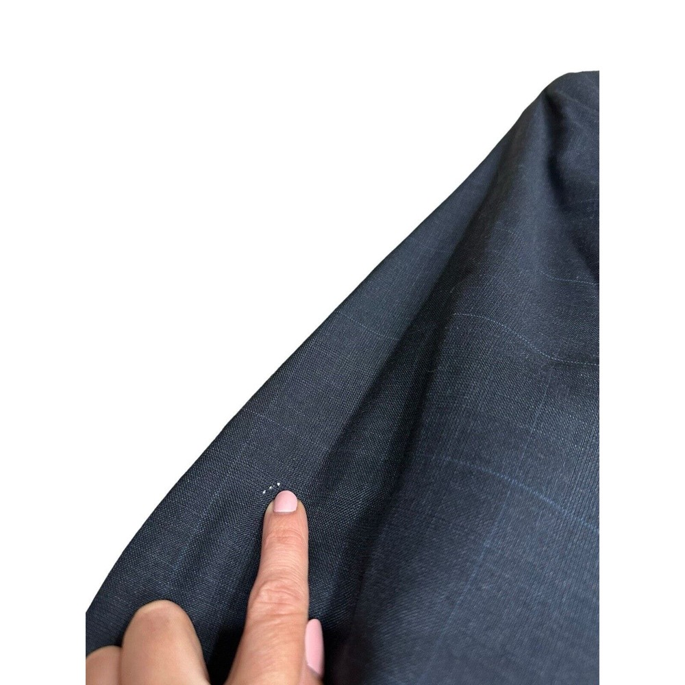 Lauren Ralph Lauren Men's 46R Navy Blue Plaid 100% Wool 2 Button Blazer Jacket - Picture 7 of 11